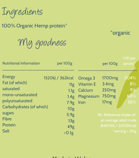 Organic Hemp Protein powder